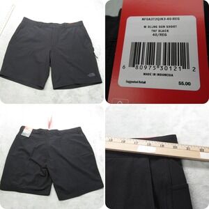 The North Face Shorts Mens 40Reg‎ Black Standard Fit Flash Dry Rolling Sun NWT